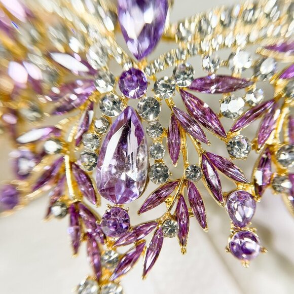 Purple tiara, Lavender crown, Victorian tiara, Crystal crown, Bridal headband main image 5
